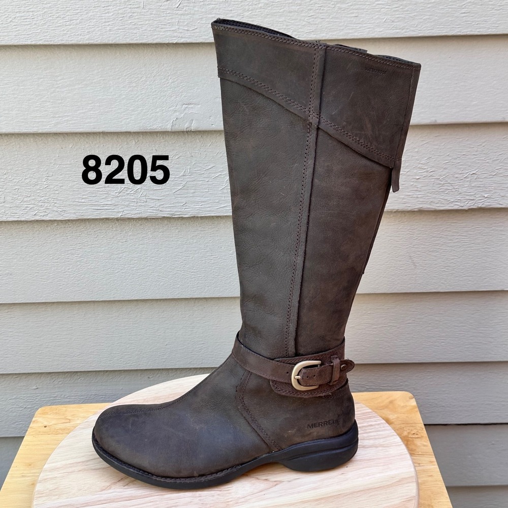 Women's 9 M Merrell Captiva Launch 2 Waterproof Espresso Brown Boots Knee High